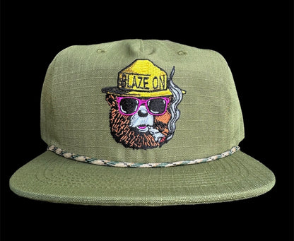 Blaze On - Olive Green Ripstop Hat