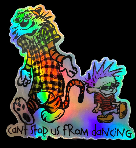 Holographic* Calvin and Hobbes vinyl sticker