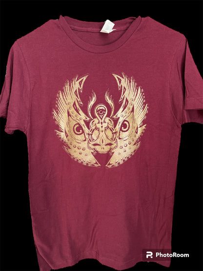 Gold Scarab on  Burgundy - Grateful Dead unisex Shirt