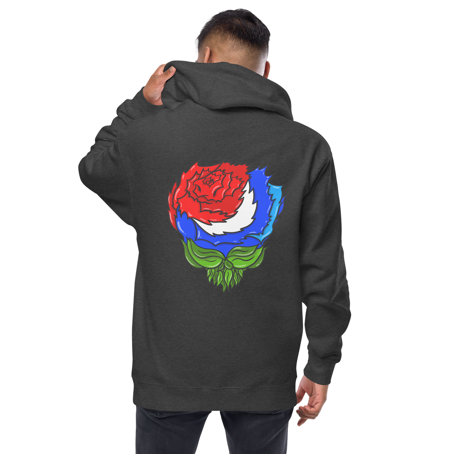 U.S. Blues Rose Independent Brand Unisex fleece zip up hoodie